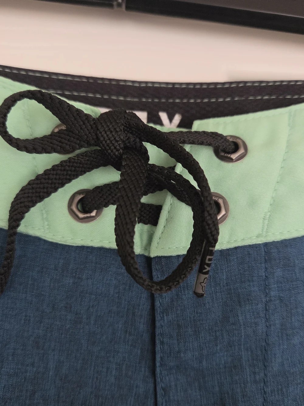 Fox Men's Teal Board Shorts with Mint Waistband